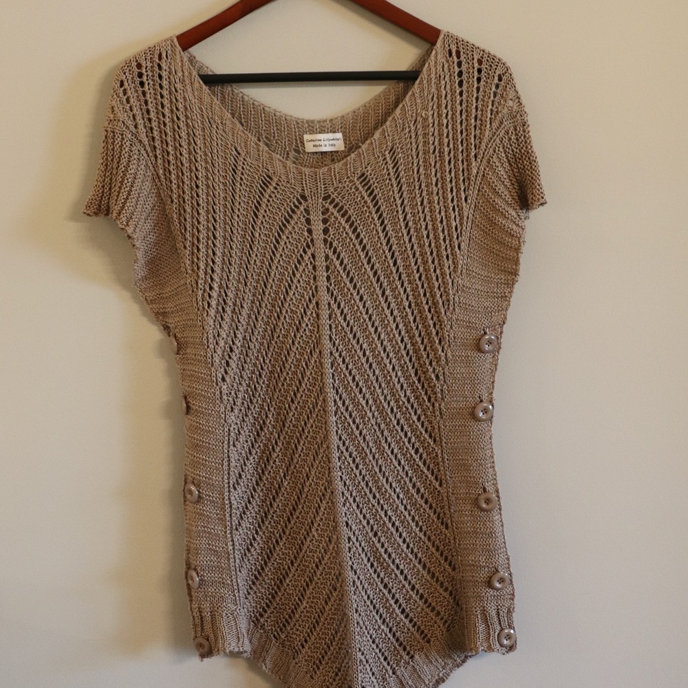 Catherine Lillywhite's Tan Knitted Sweater